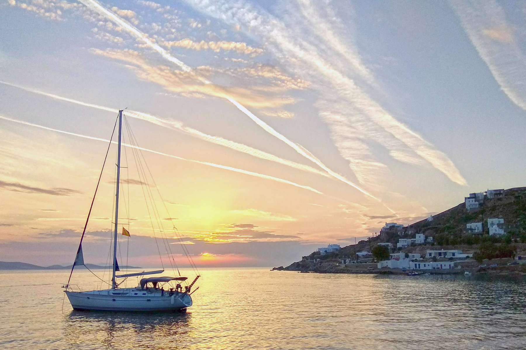 Mykonos Sunset Sailing Cruise with drink, snacks & transportation